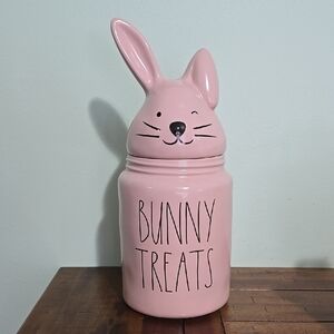 Pink Bunny Treats Cookie Jar